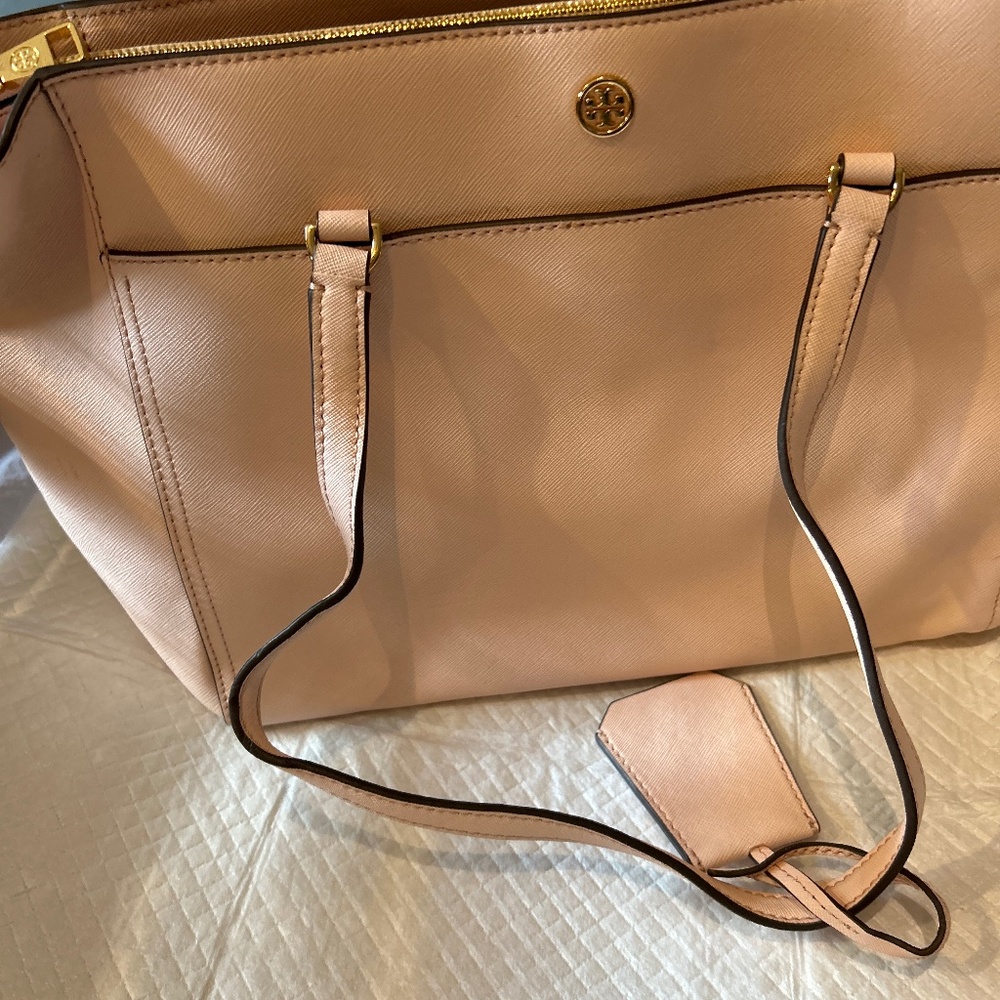 Tory Burch pink tote. Used one time only. Euc
